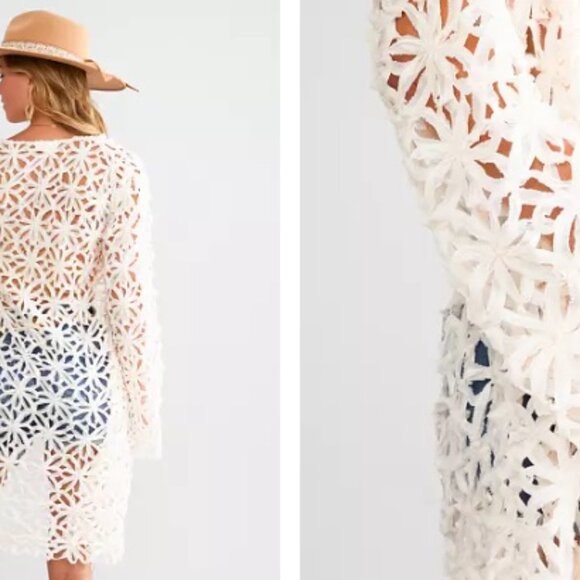 NWT ~ Willow & Root Light Weight Floral Duster Open Cardigan Cover Boho L/XL - Picture 2 of 6